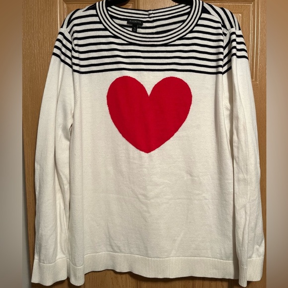 Talbots Button Back Heart Sweater - Picture 4 of 12
